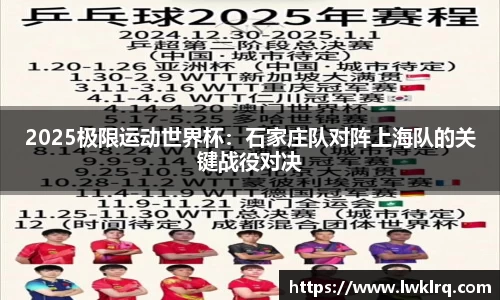 2025极限运动世界杯：石家庄队对阵上海队的关键战役对决